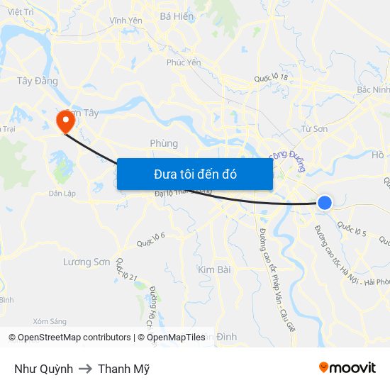 Như Quỳnh to Thanh Mỹ map