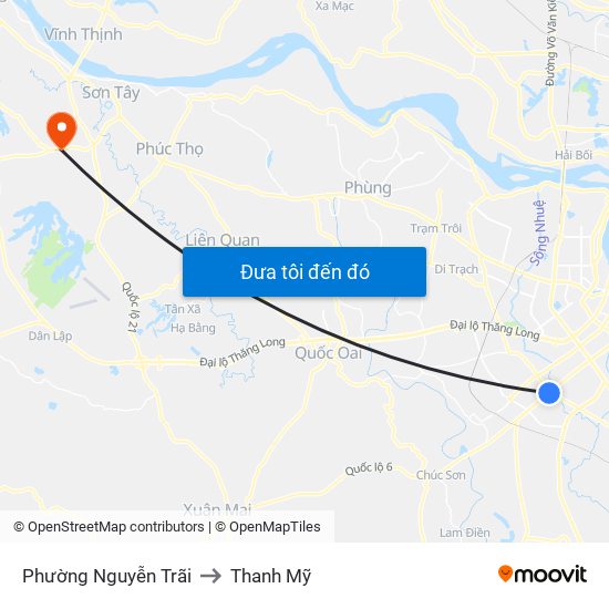 Phường Nguyễn Trãi to Thanh Mỹ map