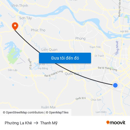 Phường La Khê to Thanh Mỹ map