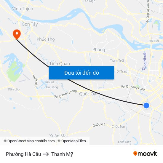 Phường Hà Cầu to Thanh Mỹ map