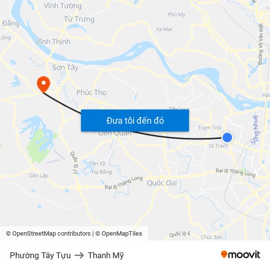 Phường Tây Tựu to Thanh Mỹ map