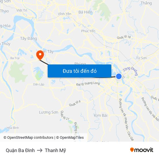 Quận Ba Đình to Thanh Mỹ map