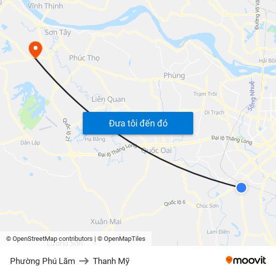 Phường Phú Lãm to Thanh Mỹ map