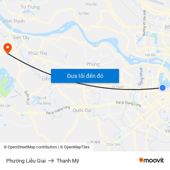 Phường Liễu Giai to Thanh Mỹ map