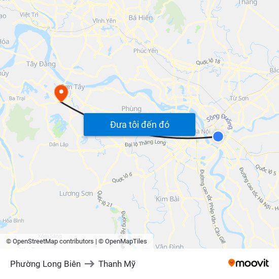 Phường Long Biên to Thanh Mỹ map