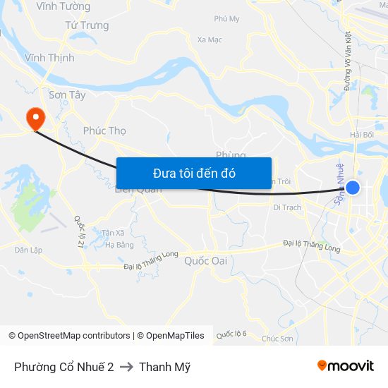 Phường Cổ Nhuế 2 to Thanh Mỹ map