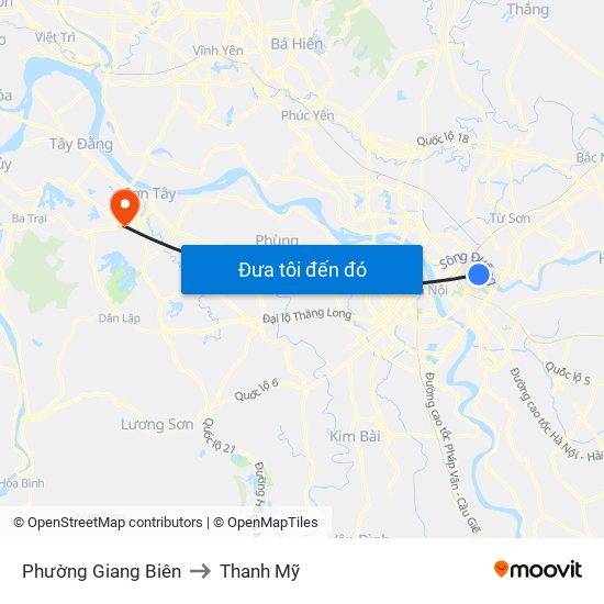 Phường Giang Biên to Thanh Mỹ map