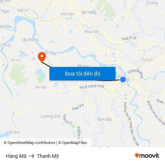 Hàng Mã to Thanh Mỹ map