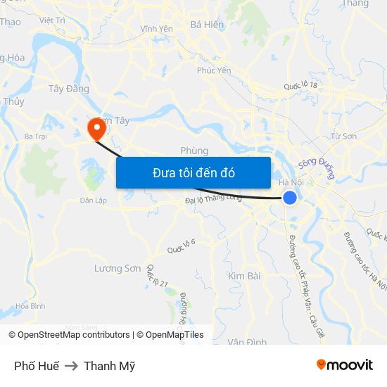 Phố Huế to Thanh Mỹ map