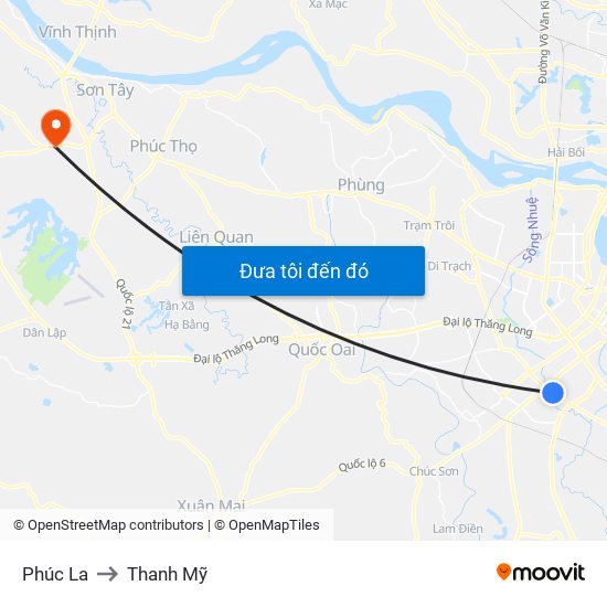 Phúc La to Thanh Mỹ map