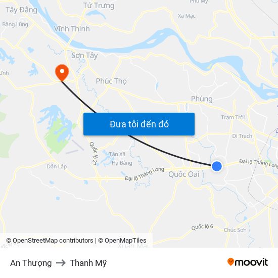 An Thượng to Thanh Mỹ map