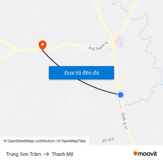 Trung Sơn Trầm to Thanh Mỹ map