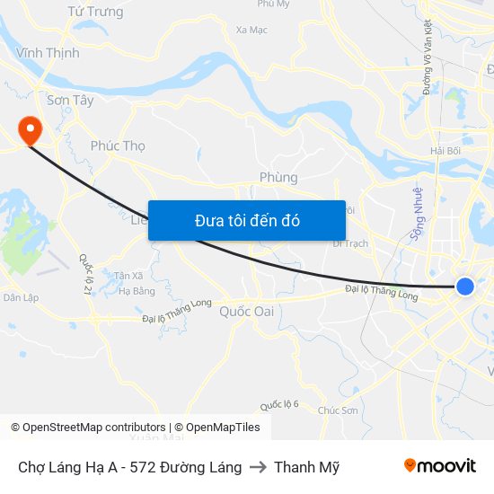 Chợ Láng Hạ A - 572 Đường Láng to Thanh Mỹ map