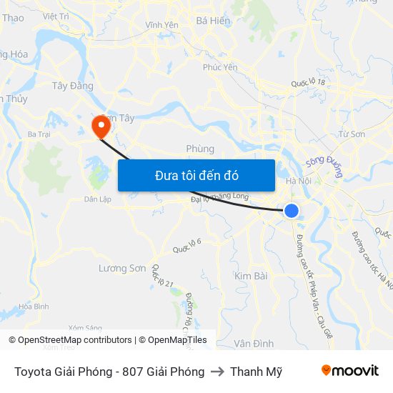 Toyota Giải Phóng - 807 Giải Phóng to Thanh Mỹ map