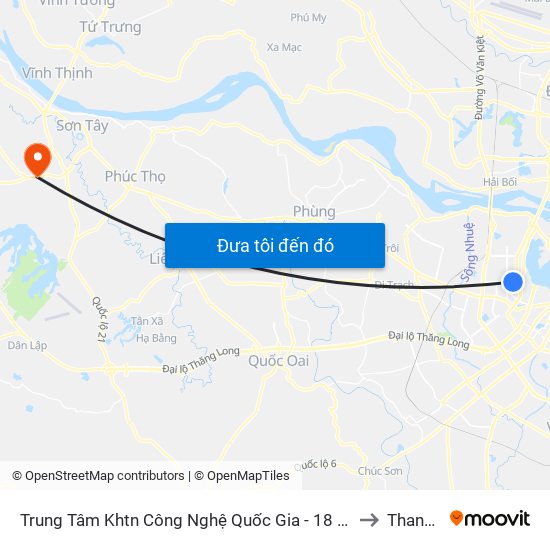 Trung Tâm Khtn Công Nghệ Quốc Gia - 18 Hoàng Quốc Việt to Thanh Mỹ map