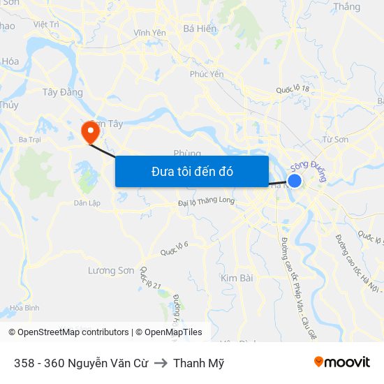 358 - 360 Nguyễn Văn Cừ to Thanh Mỹ map