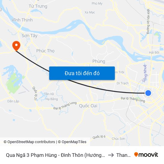 Qua Ngã 3 Phạm Hùng - Đình Thôn (Hướng Đi Phạm Văn Đồng) to Thanh Mỹ map