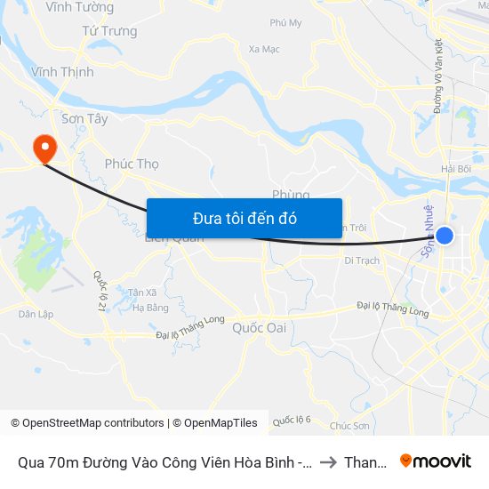 Qua 70m Đường Vào Công Viên Hòa Bình - Phạm Văn Đồng to Thanh Mỹ map