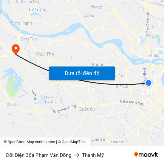 Đối Diện 36a Phạm Văn Đồng to Thanh Mỹ map