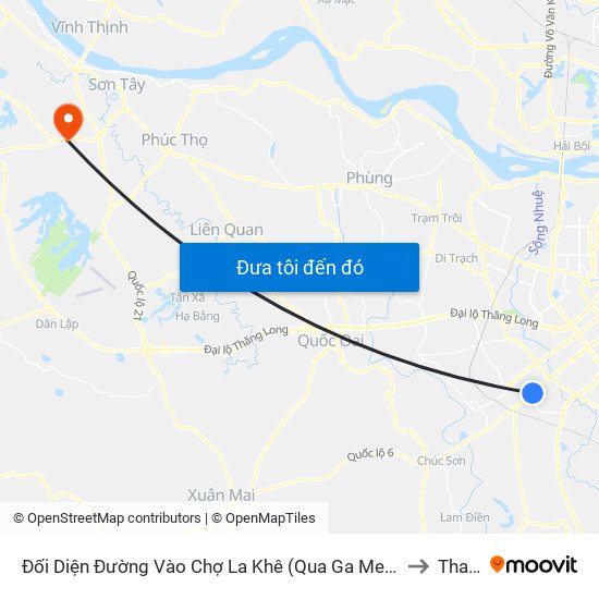 Đối Diện Đường Vào Chợ La Khê (Qua Ga Metro La Khê) - 405 Quang Trung (Hà Đông) to Thanh Mỹ map