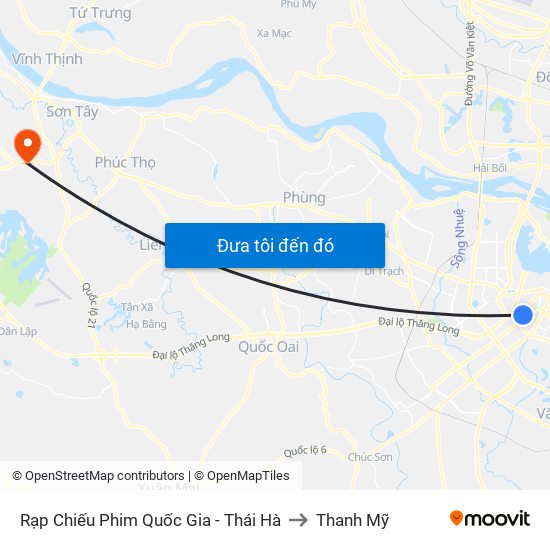 Rạp Chiếu Phim Quốc Gia - Thái Hà to Thanh Mỹ map