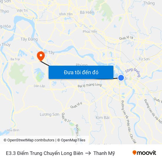 E3.3 Điểm Trung Chuyển Long Biên to Thanh Mỹ map