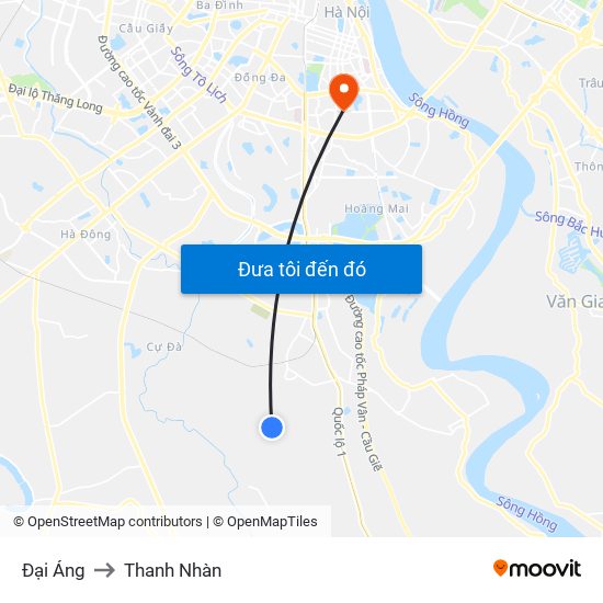 Đại Áng to Thanh Nhàn map