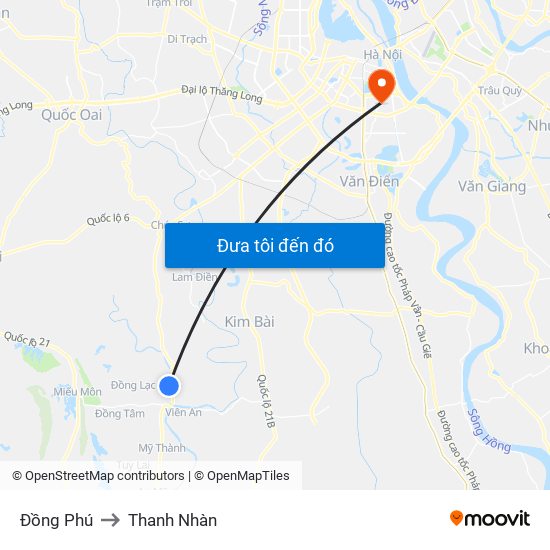 Đồng Phú to Thanh Nhàn map