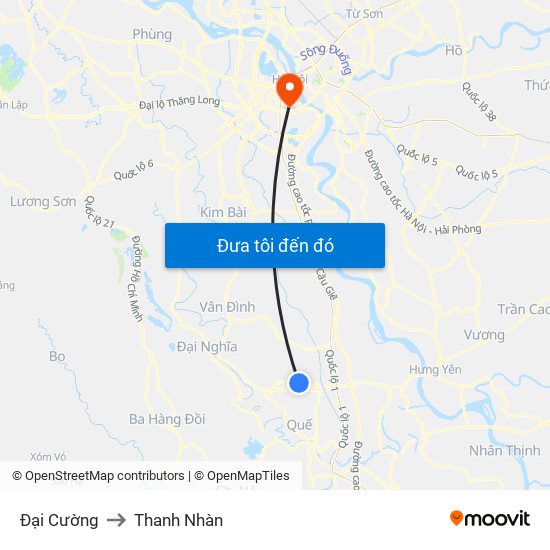Đại Cường to Thanh Nhàn map