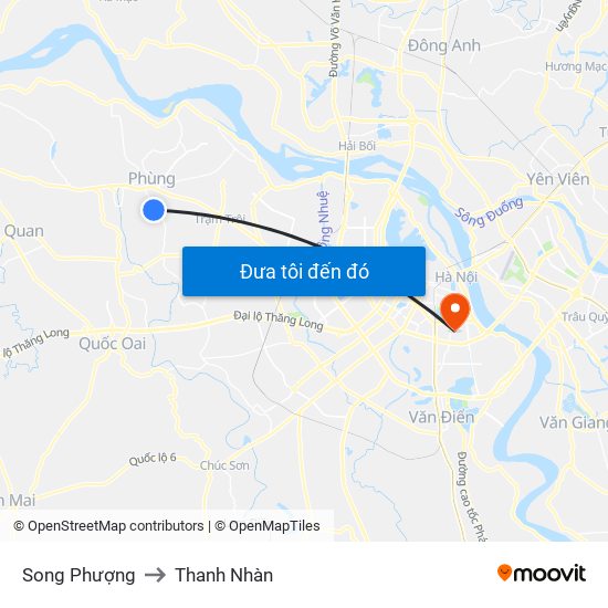 Song Phượng to Thanh Nhàn map