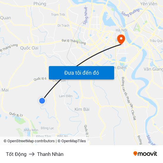 Tốt Động to Thanh Nhàn map