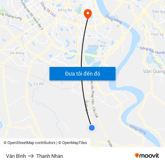 Văn Bình to Thanh Nhàn map