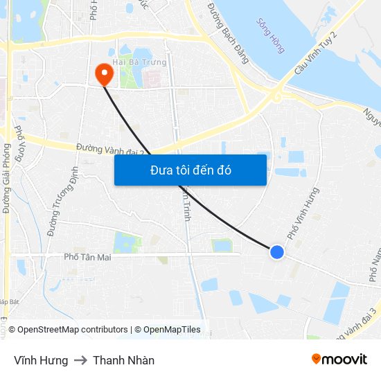 Vĩnh Hưng to Thanh Nhàn map