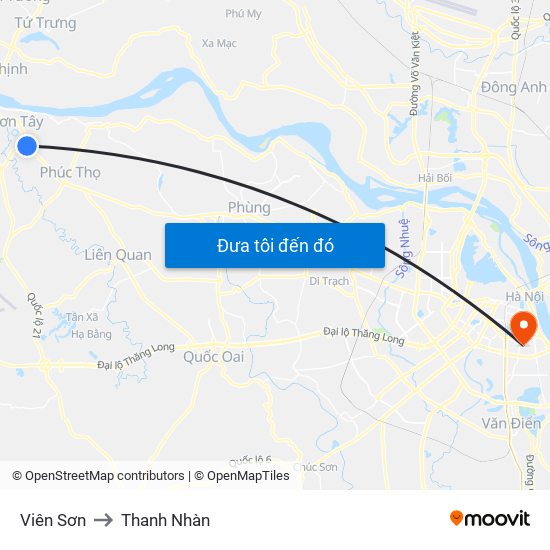 Viên Sơn to Thanh Nhàn map