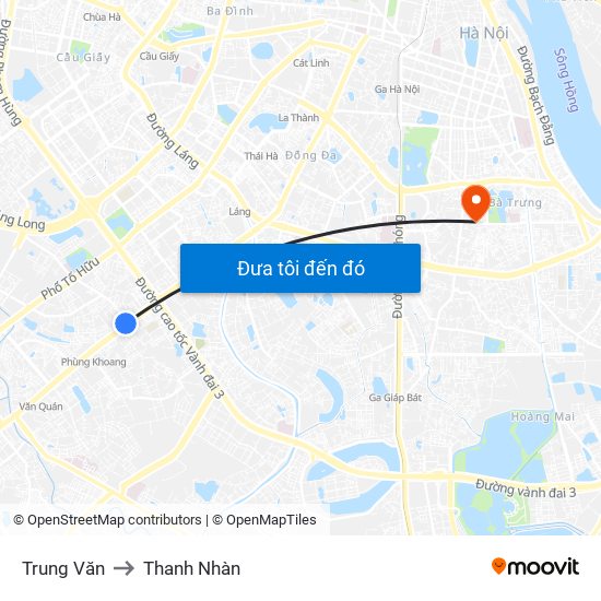 Trung Văn to Thanh Nhàn map