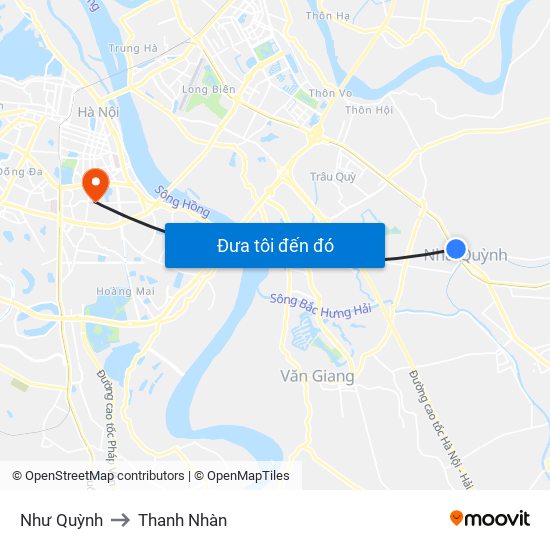 Như Quỳnh to Thanh Nhàn map