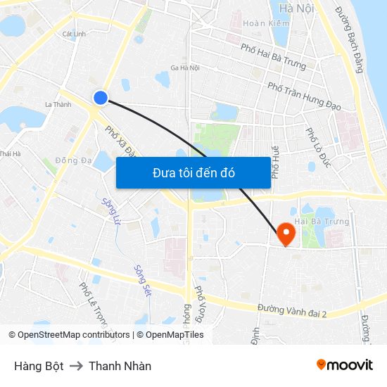 Hàng Bột to Thanh Nhàn map