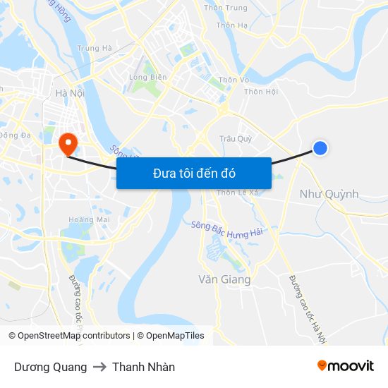 Dương Quang to Thanh Nhàn map