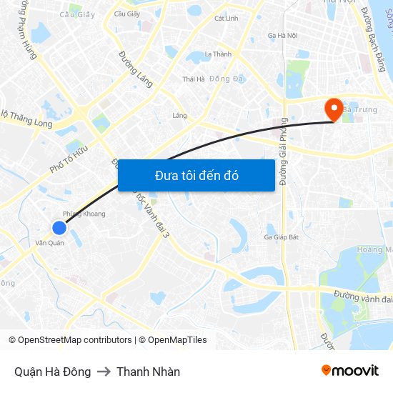 Quận Hà Đông to Thanh Nhàn map