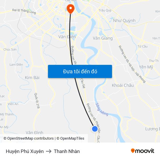 Huyện Phú Xuyên to Thanh Nhàn map