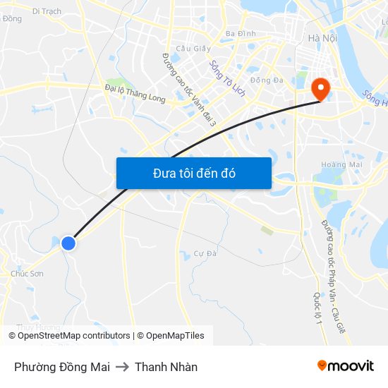 Phường Đồng Mai to Thanh Nhàn map