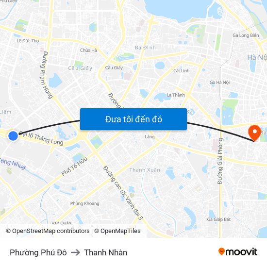 Phường Phú Đô to Thanh Nhàn map