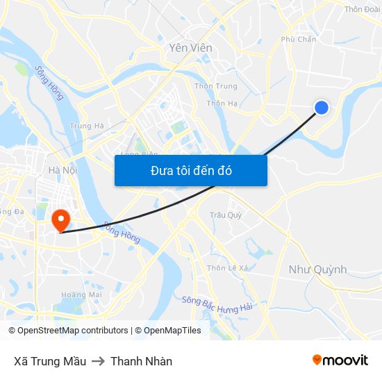 Xã Trung Mầu to Thanh Nhàn map