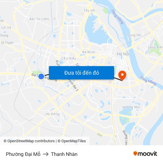 Phường Đại Mỗ to Thanh Nhàn map