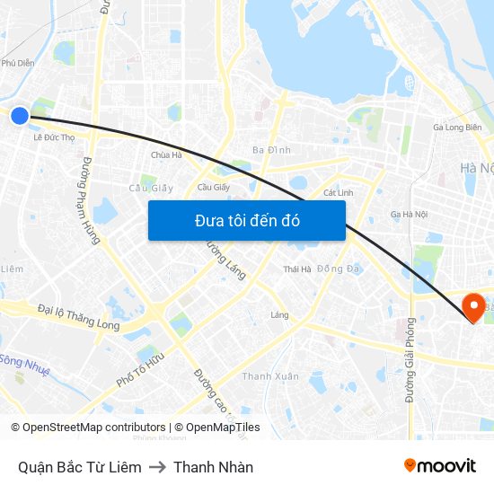 Quận Bắc Từ Liêm to Thanh Nhàn map