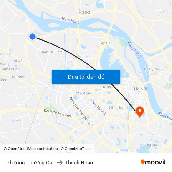 Phường Thượng Cát to Thanh Nhàn map