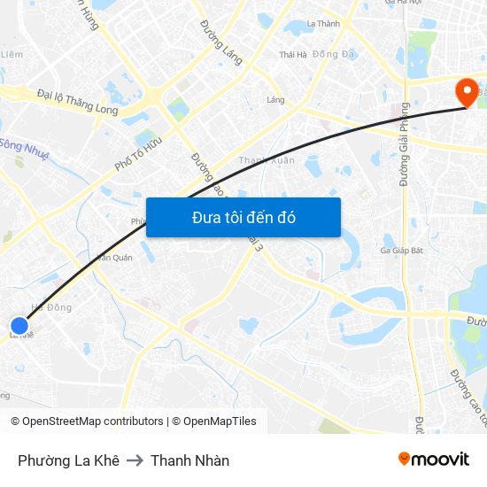 Phường La Khê to Thanh Nhàn map
