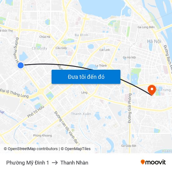 Phường Mỹ Đình 1 to Thanh Nhàn map