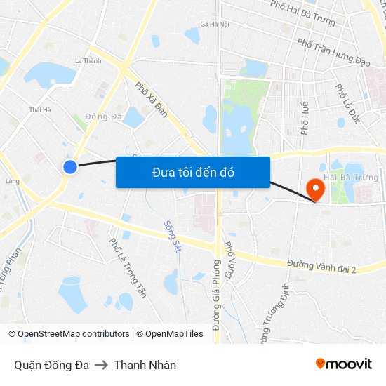 Quận Đống Đa to Thanh Nhàn map