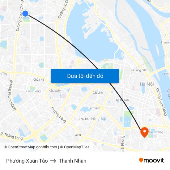 Phường Xuân Tảo to Thanh Nhàn map